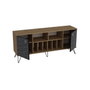 Hanah Home Consola de Mármol Nogal y Negro 180 cm Elegante y Lujosa con Múltiples Estantes para Salón y Pasillo